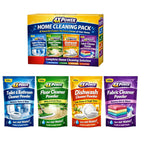4X Power Home Cleaning Pack - Toilet & bathroom, Floor, Dishwash, Fabric cleaner Powder