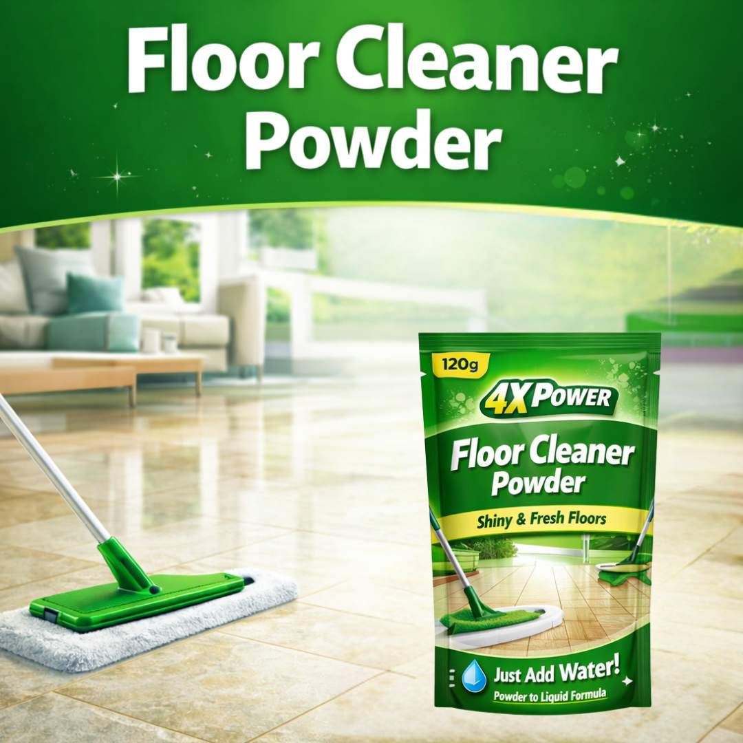 4X Power Home Cleaning Pack - Toilet & bathroom, Floor, Dishwash, Fabric cleaner Powder